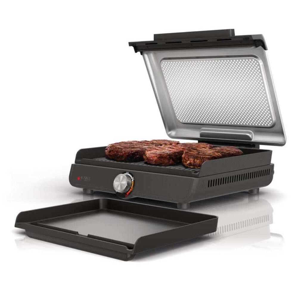 2-in-1 Indoor Grill & Griddle – Smokeless Kitchen Cooker, Non-Stick Plates for Easy Cleaning | Limited Stock