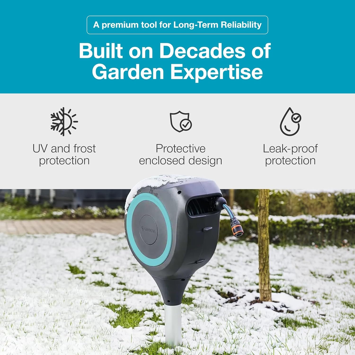 66ft Retractable Garden Hose Reel – 360° Swivel w/ Metal Spike, No Drill Installation, Easy Setup | Limited Units Only - Image 6