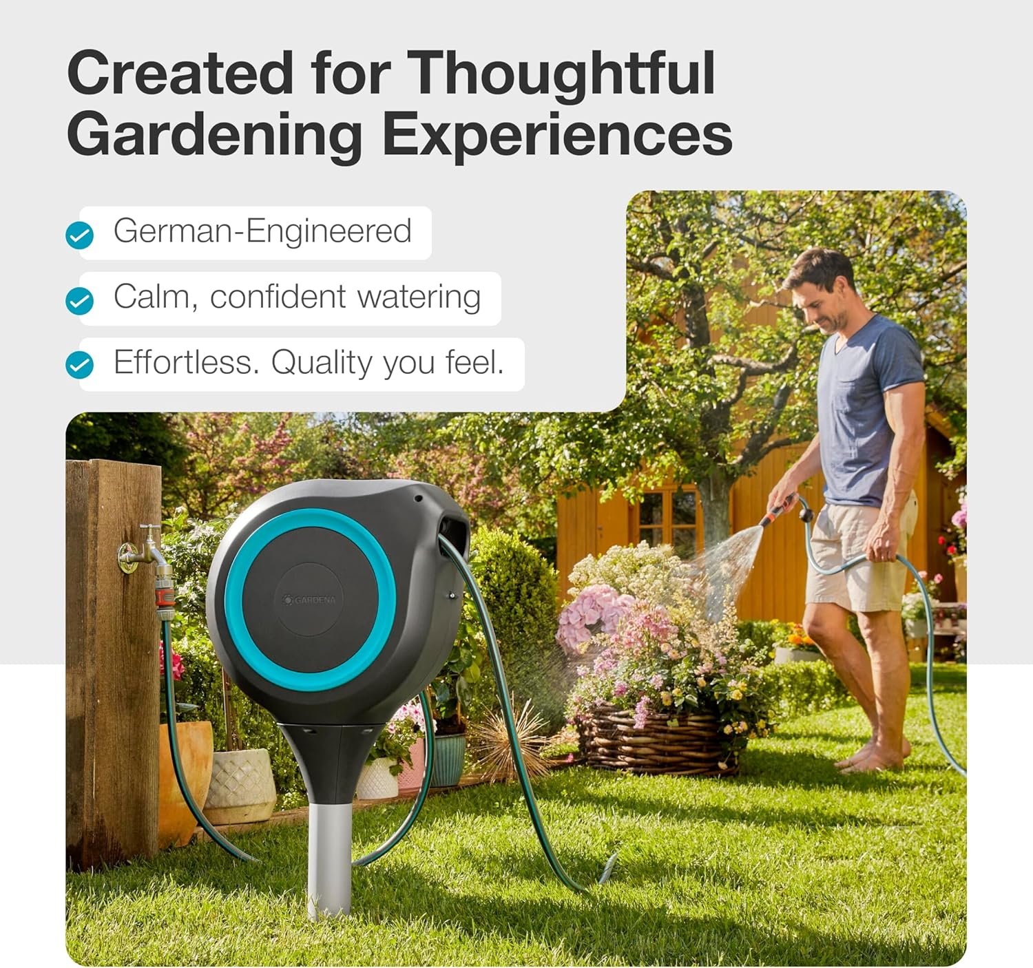 66ft Retractable Garden Hose Reel – 360° Swivel w/ Metal Spike, No Drill Installation, Easy Setup | Limited Units Only - Image 3