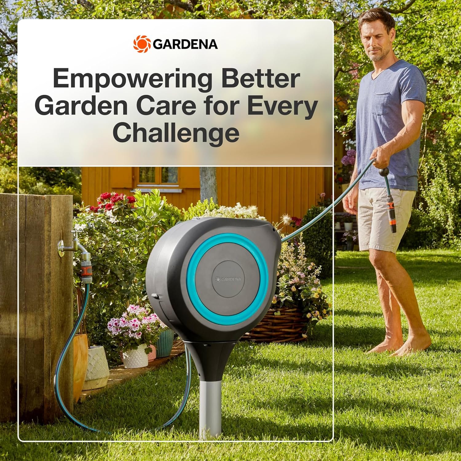 66ft Retractable Garden Hose Reel – 360° Swivel w/ Metal Spike, No Drill Installation, Easy Setup | Limited Units Only - Image 4