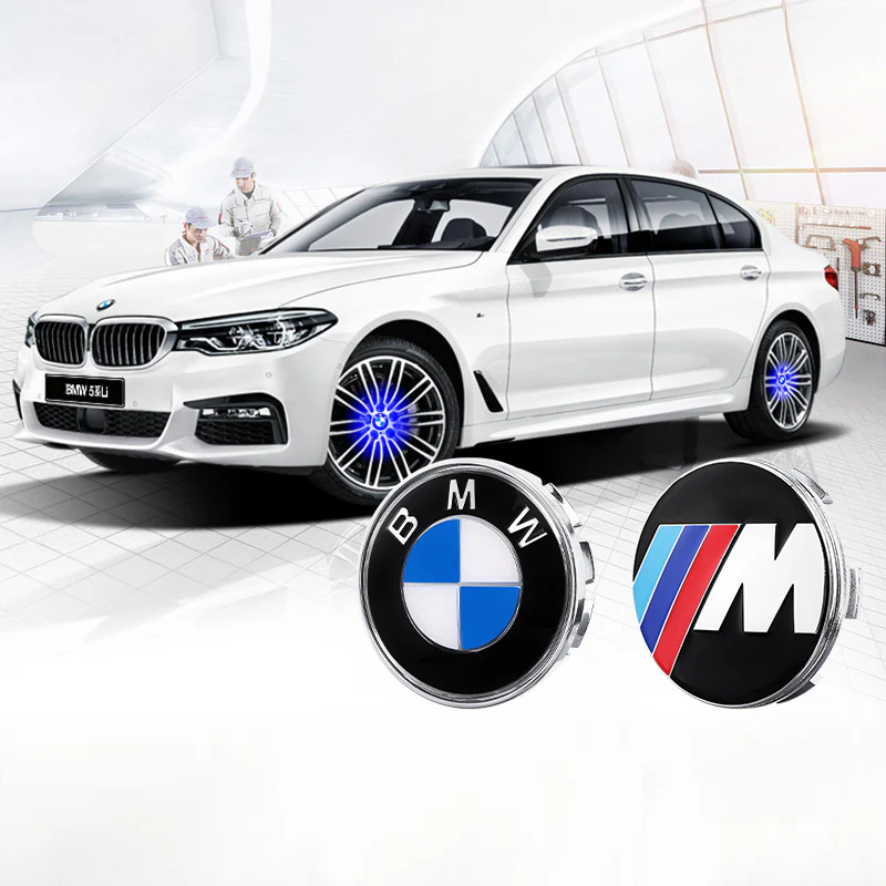 4PCS Self-Powered Floating Car Wheel Hub Center Caps – LED Light-Up Spinning Rims for Cars