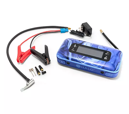 All-in-One Car Jump Starter – 12V Portable Battery Booster with Air Compressor, Charger & Floodlight | Emergency Ready